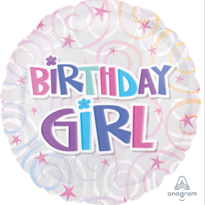 18" Birthday Girl Pink Swirls