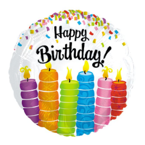 18" Colorful Candles Birthday