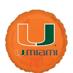 18" Miami Hurricanes Balloon