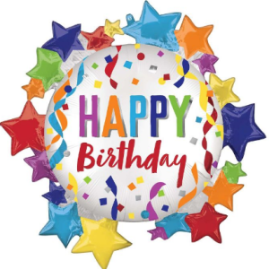 Estrella de feliz cumpleaños de satén