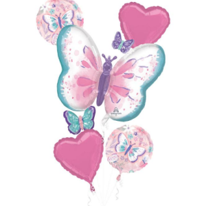 5 PC Flutters Birthday Foil Balloon Bouquet