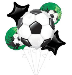 5PC Soccer Goal Foil Balloon Bouquet