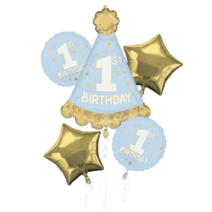 5 PC Little Mister One-derful 1st Birthday Foil Bouquet